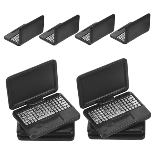 BESTonZON 8 Teiliges Miniatur Zeug Miniatur Dinge Für Kleine Laptop Computer Mini Puppenhaus Dekor Notizbuch Puppenhaus Mini Zubehör von BESTonZON