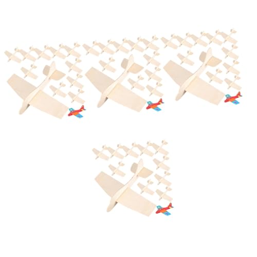 BESTonZON 80 STK Leere Holzflugzeuge Lernspielzeug Für Kinder Kinderspielzeug in Großen Mengen Kinder Rätsel Figur Zubehör Massenhandwerk Leere Rätsel Kindergeburtstag Holzhandwerk Puzzle 3D von BESTonZON