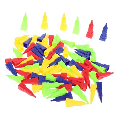 BESTonZON 80pcs Spiel Gebäude Stücke Kunststoff Realistische Mini Gebäude Ersatz Teile Für Bord Spiele von BESTonZON