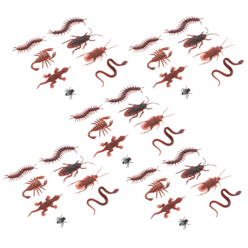 BESTonZON 80 Stück Teiliges Realistische Plastik Insekten und Kleine Tiere Lebensechte Nachbildung mit Schlangen Kakerlaken Skorpionen Geckos und Tausendfüßlern für Halloween Deko BESTonZON 80 Stück Teiliges Realistische Plastik Insekten und Kleine Tiere Lebensechte Nachbildung mit Schlangen Kakerlaken Skorpionen Geckos und Tausendfüßlern für Halloween Deko von BESTonZON