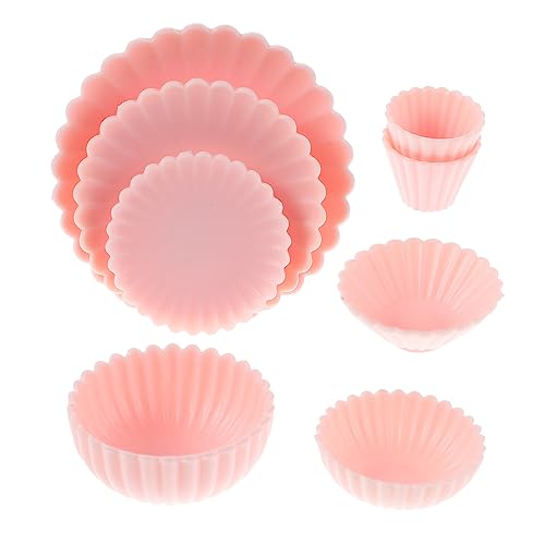 BESTonZON Miniatur-geschirrset 8-teilig Miniatur-tassen Teller Schüsseln PVC-Material Mini-hauszubehör Für Rollenspiele von BESTonZON