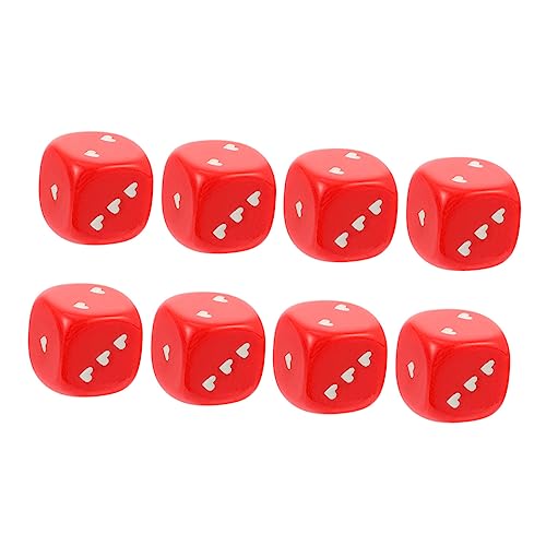 BESTonZON 8St Würfel Spielzeug spaß avter Love geschke wischtelgeschenk spilzeug eaplay Geschenkidee partydeko Einschulung игрушки partytisch furealfriend Ludo brettspiel Heart Toy Acryl rot von BESTonZON