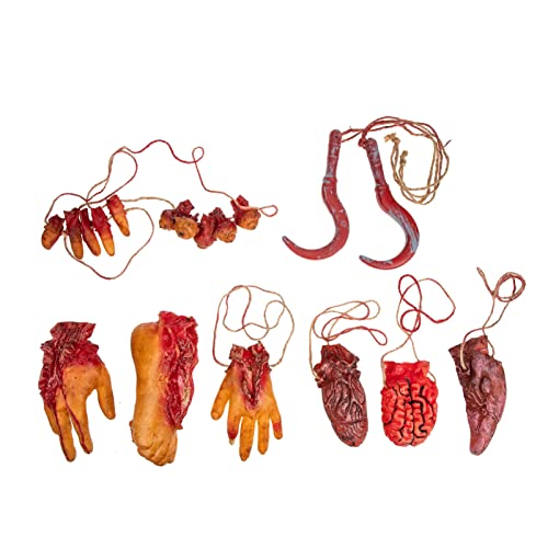 BESTonZON 8st Halloween-orgel Halloween-Requisiten Halloween- Fledermaus Requisiten Menschliche Körperteile Requisiten Stütze Animierte Halloween-Requisite Halloween-Skelett Gummi von BESTonZON