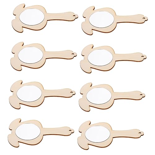 BESTonZON Accessory 8-teiliges Haushaltsspiegel-Spielzeug Aus Holz Entzückendes Kinderspiegel-Set Zum Basteln Und Dekorieren von BESTonZON