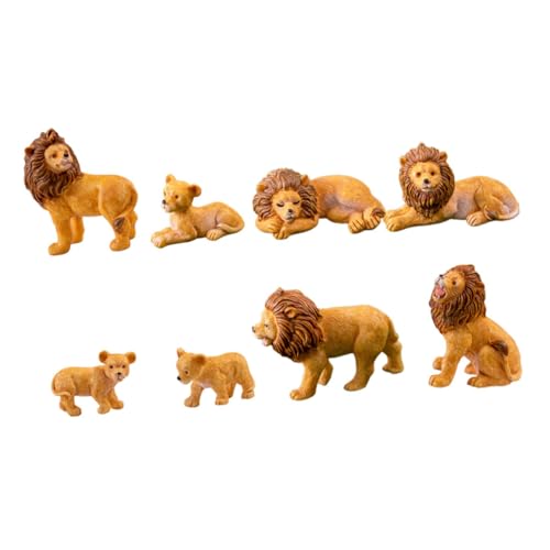 BESTonZON 8st Mikrolandschaftslöwe Bastelset Basteln Kleine Löwenstatue Kleines Löwendekor Miniatur-löwendekoration Dekoratives Löwendekor Miniatur-löwen- Mini- Mini-tierdekor Harz von BESTonZON