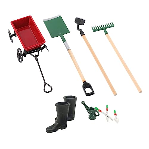 BESTonZON 8-teiliges Miniatur-gartenwerkzeug-Set Für Puppenhäuser – Bausätze Für Kinder – Puppenhauszubehör – Miniatur-gartenlandschaftsmodelle Im Maßstab 112 von BESTonZON