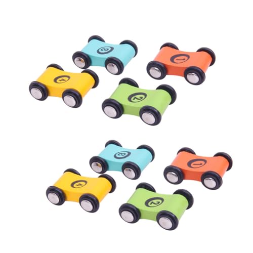 BESTonZON 8st Roller Mini-rennstrecke Zahlen-Rennwagen- Mini-rampen-rennfahrzeug Rennbahnspielzeug Aus Holz Spielzeugauto Aus Holz Für Miniatur-rennbahn- Hölzern von BESTonZON