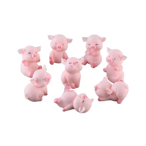 BESTonZON 8st Saftige Bonsai-verzierung Miniaturschweine Stofftier Kaninchenfutter Miniaturfiguren Haustier Kleine Tierfiguren Hamster Süßes Schweinchen Harz von BESTonZON