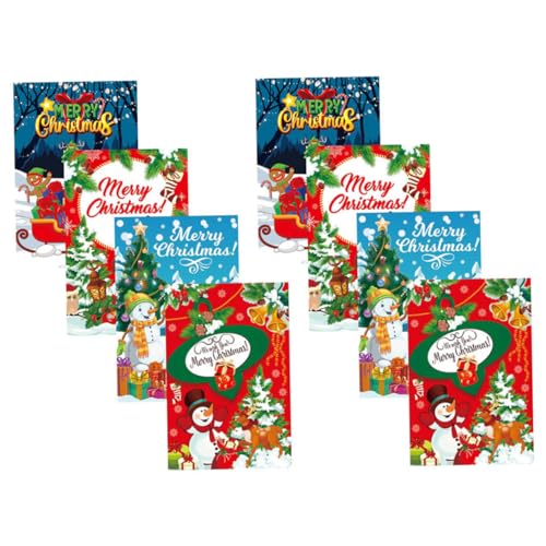 BESTonZON 8st Weinetikett Weihnachtsweinaufkleber Aufkleber Für Bierflaschen Weihnachts-weinflaschenaufkleber Wein Dekorative Aufkleber Weihnachtsweinflaschenabdeckung Weihnachtsdeko Papier von BESTonZON