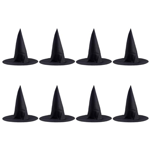 BESTonZON 8st Zaubererhut Halloween- Halloween-hängedekorationen Hut Im Hexenstil Halloween-kappen Kostümhut Vintage Halloween-dekorationen Halloween-hutverzierung Black Stoff von BESTonZON