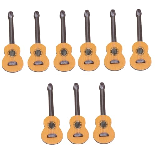 BESTonZON 9 STK Gitarren-Requisiten Kommode Toilettenstuhl Miniatur Gitarre Mini-hausgitarre Miniaturdekoration Miniatur-Gitarre Aus Holz Musical Miniaturen Geschenk Kiefernholz Schreibtisch von BESTonZON