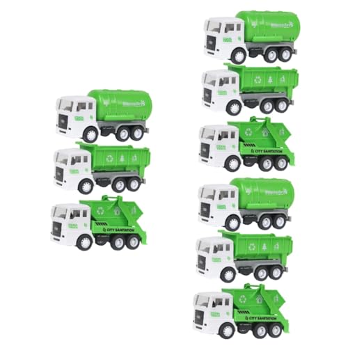 BESTonZON 9 STK Spielzeugauto Kinderspielzeug Spielzeug Für Kinderfahrzeuge Recycling-Auto-Spielzeug Müllwagen Zurückziehen Bewässerungswagen Aus Kunststoff Sprinkler Plastik Mittel von BESTonZON
