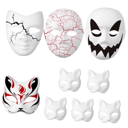 BESTonZON 9stücke Papiermasken Zum Basteln Leere Bemalbare Cosplay-masken Für Partys Halloween Und Maskeraden Ergonomisches Design Für Kreative Projekte Und Schulaktivitäten BESTonZON 9stücke Papiermasken Zum Basteln Leere Bemalbare Cosplay-masken Für Partys Halloween Und Maskeraden Ergonomisches Design Für Kreative Projekte Und Schulaktivitäten von BESTonZON