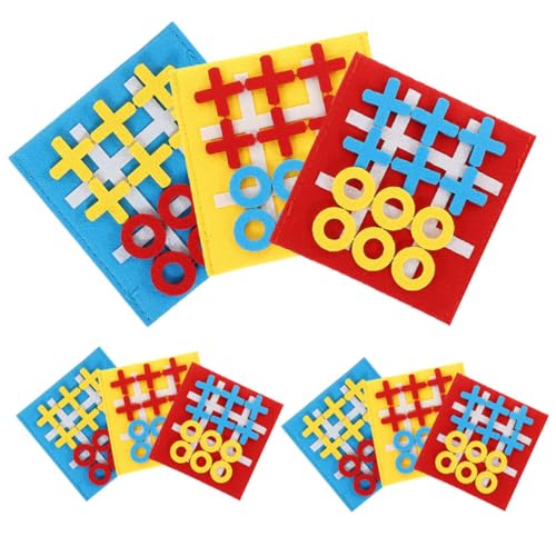BESTonZON 9 Stück Felt Ticktacktoe Spielset Teilig Mini Tischspiel Lernspielzeug Fördert Logisches und Problemlösung für Spielerische Gehirnentwicklung von BESTonZON