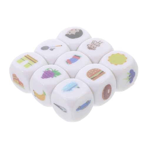 BESTonZON 9 Stück Puzzle-Spielwürfel brettspiele Fantasiewürfel zum Geschichtenerzählen Geschichtenwürfel Storytelling-Zubehör Würfel Würfel-Stütze Acryl von BESTonZON