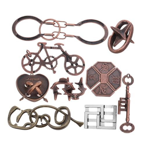 BESTonZON 9 Stück Teiliges Brain Teaser Puzzle Luban Lock für Erwachsene Denksportaufgaben und Problemlösung für Familie und Freunde von BESTonZON
