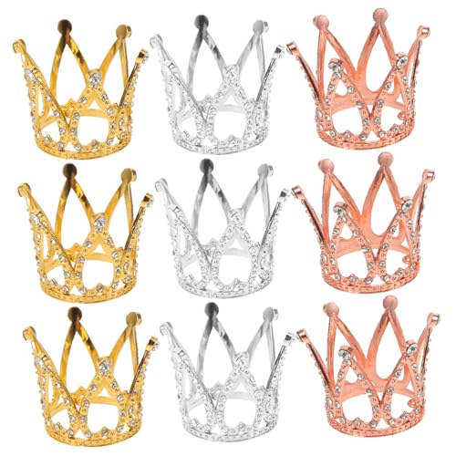 BESTonZON 9 Stück Teiliges Kronen-cupcake- Mini-krone Kuchen-dekorationen mit Strass Leichte Elegante Prinzessin Tiaras für Kindergeburtstag Hochzeitstorten Festliche Dessert-tischgestaltung BESTonZON 9 Stück Teiliges Kronen-cupcake- Mini-krone Kuchen-dekorationen mit Strass Leichte Elegante Prinzessin Tiaras für Kindergeburtstag Hochzeitstorten Festliche Dessert-tischgestaltung von BESTonZON