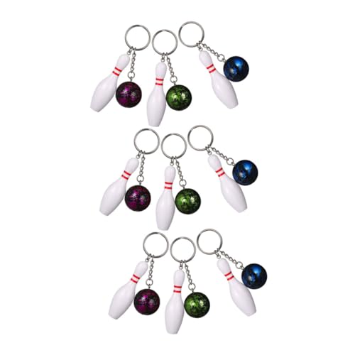 BESTonZON 9 Stück Teiliges Mini Bowling Schlüsselanhänger Bunt Camouflagefarben Langlebig Kreatives Design Taschenanhänger Rucksackanhänger Sportparty Mitbringsel für Bowlingfans BESTonZON 9 Stück Teiliges Mini Bowling Schlüsselanhänger Bunt Camouflagefarben Langlebig Kreatives Design Taschenanhänger Rucksackanhänger Sportparty Mitbringsel für Bowlingfans von BESTonZON