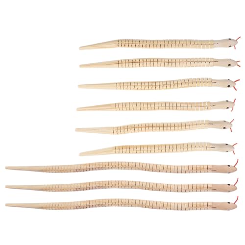 BESTonZON 9 Stück Teiliges Realistische Flexible Unbemalte Holzschlangen für Bemalen Kreatives Naturspielzeug als Partygeschenk und Reisedeko BESTonZON 9 Stück Teiliges Realistische Flexible Unbemalte Holzschlangen für Bemalen Kreatives Naturspielzeug als Partygeschenk und Reisedeko von BESTonZON