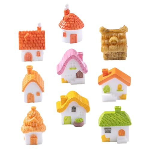 BESTonZON 9 Stück Teiliges Vintage Landhaus Figuren Handgefertigte Harz Cottages mit Reetdach für Fairy Garden Bonsai Pflanzendekorationen und Kreative Micro Landschaften BESTonZON 9 Stück Teiliges Vintage Landhaus Figuren Handgefertigte Harz Cottages mit Reetdach für Fairy Garden Bonsai Pflanzendekorationen und Kreative Micro Landschaften von BESTonZON