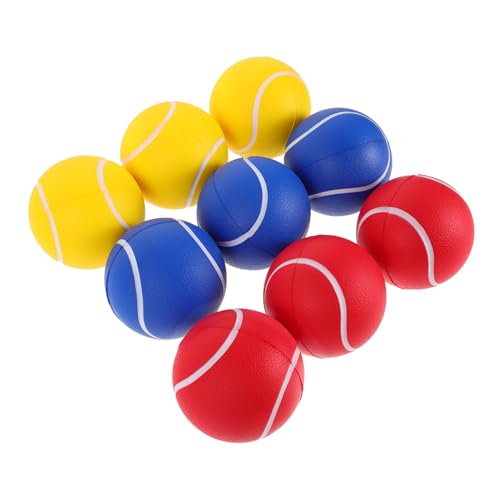 BESTonZON 9 Stück Tennisbälle zum Trainieren Kindersport Pu Tennisbäle Farbenfrohe Spielzeuge Outdoor Sportbälle Großer Tennisball für Hunde Bälle hüpfen Polyurethan von BESTonZON