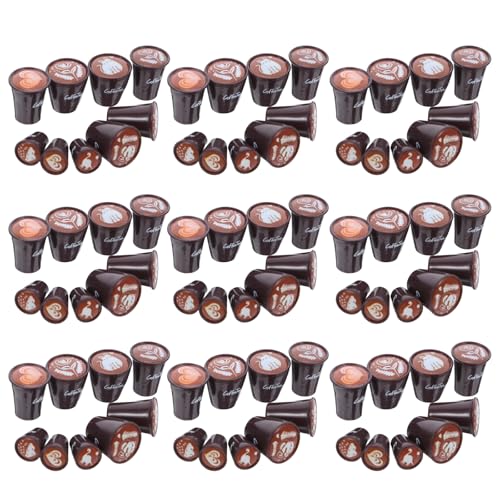 BESTonZON 90 Stück Mini-Kaffeetassen aus Kunstharz: Miniatur-Latte-Art-Kaffeetassen für Puppenhäuser, Küchenrequisiten, gefälschte Getränke, Lebensmittel, Geschirr, Ornamente für von BESTonZON