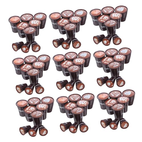 BESTonZON 90 Stück Teiliges Miniatur-Resin-kaffeetassen-Set mit Realistischer Latte-Art Japanischem Design Robust für DIY-projekte Puppenhaus Mikro-landschaften Kreative Tischdekoration von BESTonZON