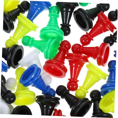 BESTonZON 96 Stück Teiliges Kunststoff schachfiguren Bunte Spielfiguren für Brettspiele Ersatzteile Leichte Hohle Spielmarken für Familienspiele und Kinderpädagogik Zufällige Farbe von BESTonZON