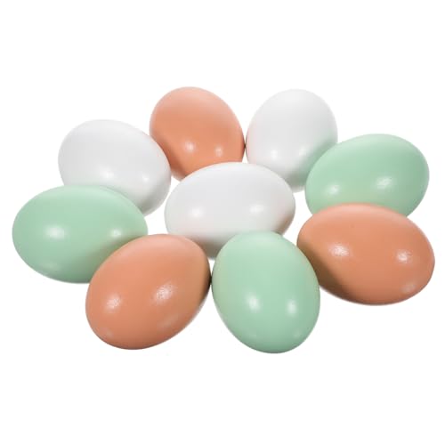BESTonZON Ostern Party Eier Spielzeug 9 Stücke Bunte Weiß Simulation Eier Gefälschte Holz Requisiten Dekorationen Für BESTonZON Ostern Party Eier Spielzeug 9 Stücke Bunte Weiß Simulation Eier Gefälschte Holz Requisiten Dekorationen Für von BESTonZON