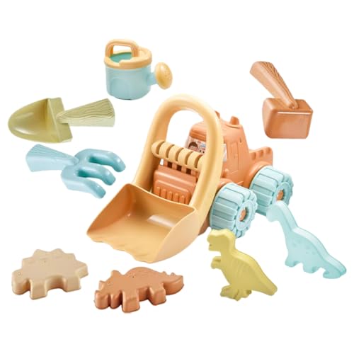 BESTonZON 9pcs Kinder Im Freien Sandspielzeug Bulldozer Spielzeug Dinosaurierform Sandschaufel Und Rake Sandbox -Werkzeuge Sand Bagger Wasser Für Strandgarten Schnee von BESTonZON