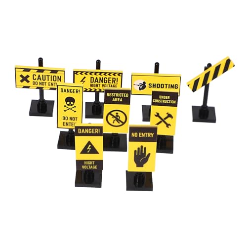 BESTonZON 9pcs Mini Verkehrssignal Spielzeug Für Kinder Pädagogisches Spielset Stop Schild Straße Straßenschilder Set Für Spielhaus Simulation BESTonZON 9pcs Mini Verkehrssignal Spielzeug Für Kinder Pädagogisches Spielset Stop Schild Straße Straßenschilder Set Für Spielhaus Simulation von BESTonZON
