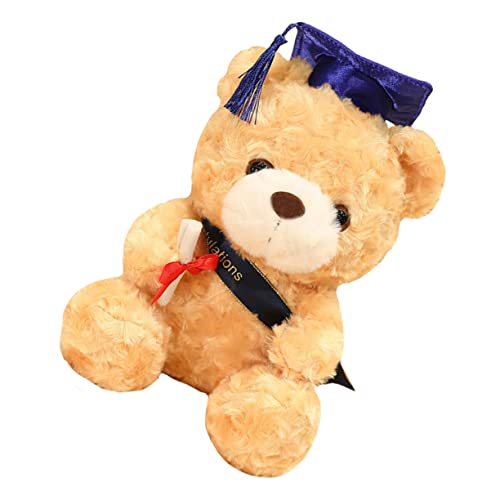 BESTonZON Abschluss Plüschbär mit Doktorhut Süßes Kuscheltier für Teenager zur Graduierung Hellbraun mit Blauer Mütze Dekoration für Schlafzimmer und Wohnzimmer BESTonZON Abschluss Plüschbär mit Doktorhut Süßes Kuscheltier für Teenager zur Graduierung Hellbraun mit Blauer Mütze Dekoration für Schlafzimmer und Wohnzimmer von BESTonZON
