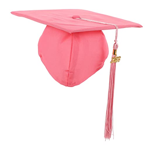 BESTonZON Abschlusskappe 2023 Abschlusshut mit Quaste Königsblaue Abschlusskappe Unisex-Abschlussmütze graduation abschlussfeier Abschlusshüte basteln Abschlusskappen basteln Polyester Rosa von BESTonZON