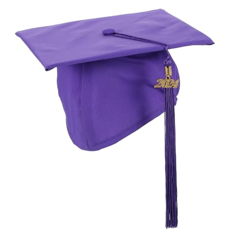 BESTonZON Abschlusskappe 2023 Abschlusskleid Grad Hüte Hüte für Männer Hutschachteln abschlussfeier graduation cap Abschlusskappen basteln handwerkliche Abschlusskappe Polyester Violett von BESTonZON