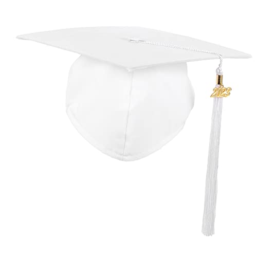 BESTonZON Abschlusskappe 2023 verstellbare Abschlusskappe High-School-Absolventenhut Kindergarten-Abschlussmütze graduation cap abschlussgeschenk Grad Hüte Absolventen Dekore Polyester Weiß von BESTonZON