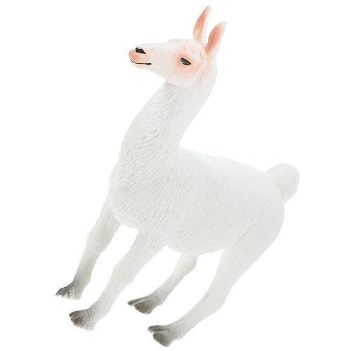 BESTonZON Alpaka Modellspielzeug Das Tier Kuscheltiere Für Kinderspielzeug Kleine Alpaka Statue Simulation Tiermodell Simulation Alpaka Dekoration Alpaka Figuren Kunststoff Weiß von BESTonZON