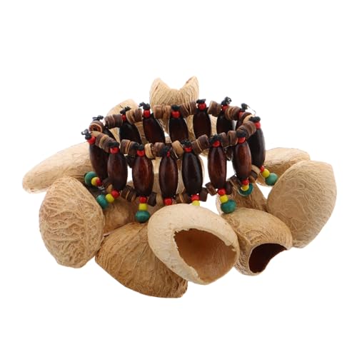 BESTonZON Afrikanisches Nussarmband Handglocke Trommel Musikinstrumente Handglocke Percussion Für Jungen Und Mädchen Erwachsene BESTonZON Afrikanisches Nussarmband Handglocke Trommel Musikinstrumente Handglocke Percussion Für Jungen Und Mädchen Erwachsene von BESTonZON