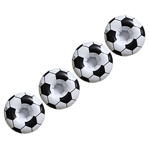 BESTonZON Aufblasbare Getränkehalter Aus Kreative Fußball Becherhalter Für Strand Pool Und Garten Schwimmender Cup Für Drinks Und Snacks von BESTonZON