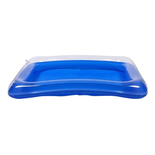 BESTonZON Aufblasbare Sandkasten Spielmatte aus PVC für Lernspielzeug für Drinnen und Draußen Blau von BESTonZON