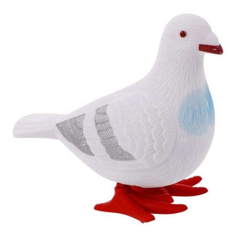BESTonZON Aufziehtaube für Lustige Realistische Bewegung Tragbares Blechspielzeug für Straßenverkäufer Tierfigur Taube Fördert Hand Augen Koordination Weiß von BESTonZON