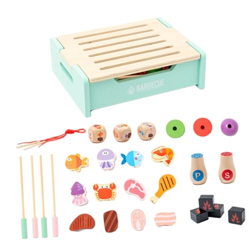 BESTonZON BBQ Grill Spielset Interaktives Lernspielzeug mit Realistischem Design Fördert Kreativität Hand Auge Koordination und Motorische Fähigkeiten Vielfältigem Zubehör Sicher und von BESTonZON
