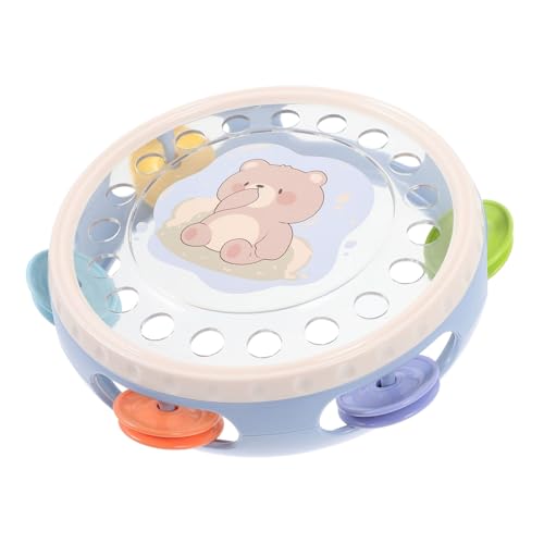 BESTonZON Babyhandklatschrassel Schlaginstrumente Tamburin handhaben Handglocken zarte Tamburine pädagogisches Tamburin Handtrommel Instrument für jubelndes Tamburin Plastik von BESTonZON