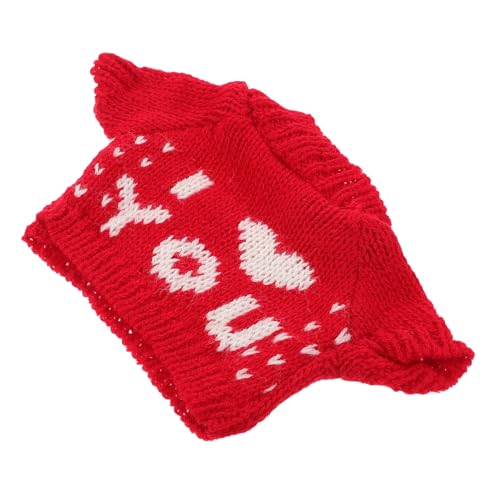 BESTonZON Tier Bär Puppe Pullover Gestrickte Kleidung Für 30cm Puppe Weihnachten Mantel Plüsch Spielzeug Zubehör Rot von BESTonZON