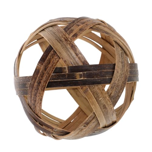 BESTonZON Bambus Fußballspielzeug Kleinkind Outdoor Mädchen Outdoor Cooles Kinderfußball Korbfußbälle Sport Outdoor Spielbälle Dekorative Hängebälle Kinderspielzeug Hellbraun von BESTonZON