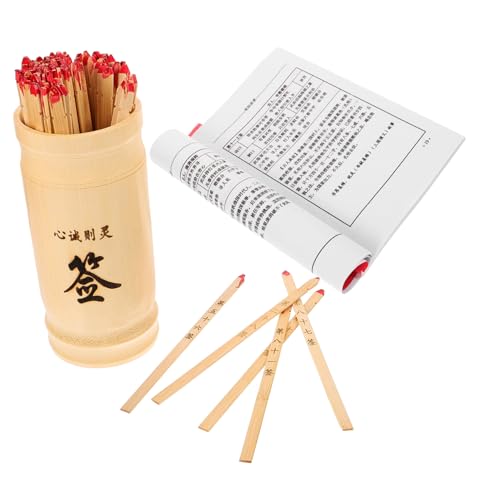 BESTonZON Bambus Wahrsagestäbchen mit Eimer und Buch Chinesische Buddhistische Orakelstäbe für Wahrsagerei Glatte Oberfläche Geeignet für Familien Tempel und Neujahrsspiel BESTonZON Bambus Wahrsagestäbchen mit Eimer und Buch Chinesische Buddhistische Orakelstäbe für Wahrsagerei Glatte Oberfläche Geeignet für Familien Tempel und Neujahrsspiel von BESTonZON