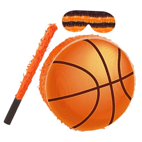 BESTonZON Basketball Pinata mit Augenbinde und Bunte Kindergeburtstagsdeko Sport-motto Partyzubehör für Spaßige Geburtstagsspiele und Festliche Dekoration von BESTonZON
