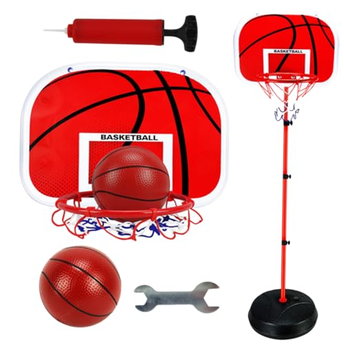 BESTonZON Basketballständer Basketball trikotrahmen -Basketballkorb eisenregal Basketballrahmen Anhebbares Basketballspielzeug rot von BESTonZON