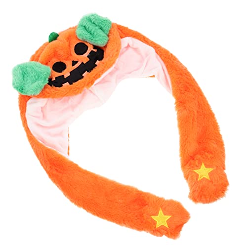 BESTonZON Beweglicher Halloween-hut Cosplay -hut Halloween Springender Ohrhut Abschlussball Requisiten Halloween-cosplay-zubehör Verrückte Hüte Für Erwachsene Tierhüte Kurzer Plüsch Orange von BESTonZON