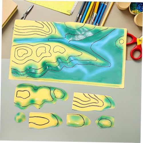 BESTonZON Bildungsprojekte Linie Homeschool Landform Terrain Wissenschaftsmesse Kunststoff Home Topographic Class Demonstrationsbedarf Werkzeugkarte Schulmodell Demonstration Verwendung von BESTonZON