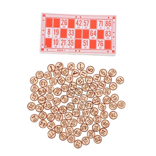 BESTonZON Bingo Brettspiel mit Spielsteinen und Zahlenkarten Langlebig und Leicht Tragbar für Familienpartys und Gesellschaftsspiele Klassisches Partyspiel für Erwachsene von BESTonZON